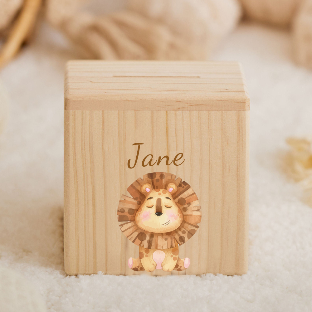 Personalized Kid Cute Animal Wooden Money Boxes