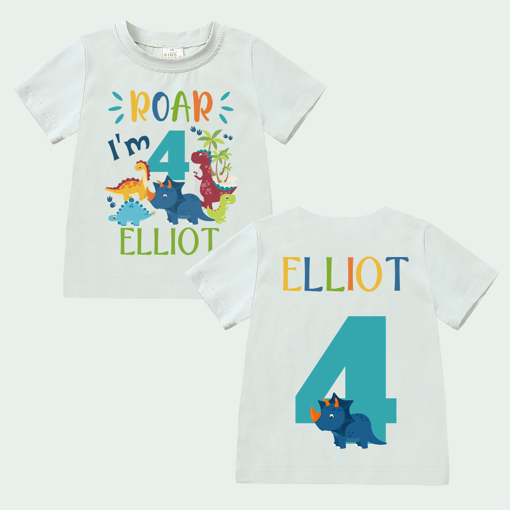 Personalized Dinosaur ROAR Party Birthday T-Shirt | inBirth02