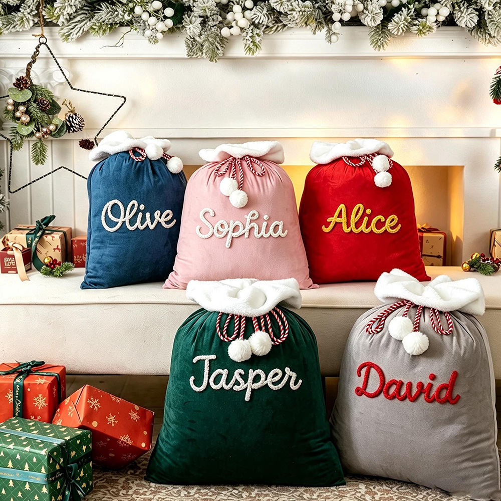 Personalized Large Christmas Velvet Santa Sack for Gifts | MCGift199