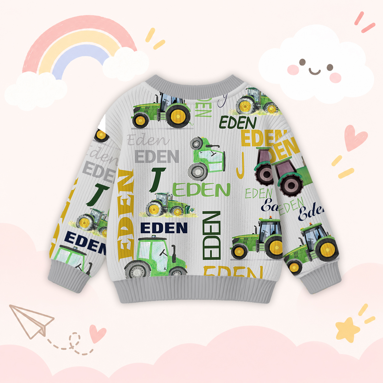 Personalized Lovely Kids Truck Knit Sweater | CWSweater05