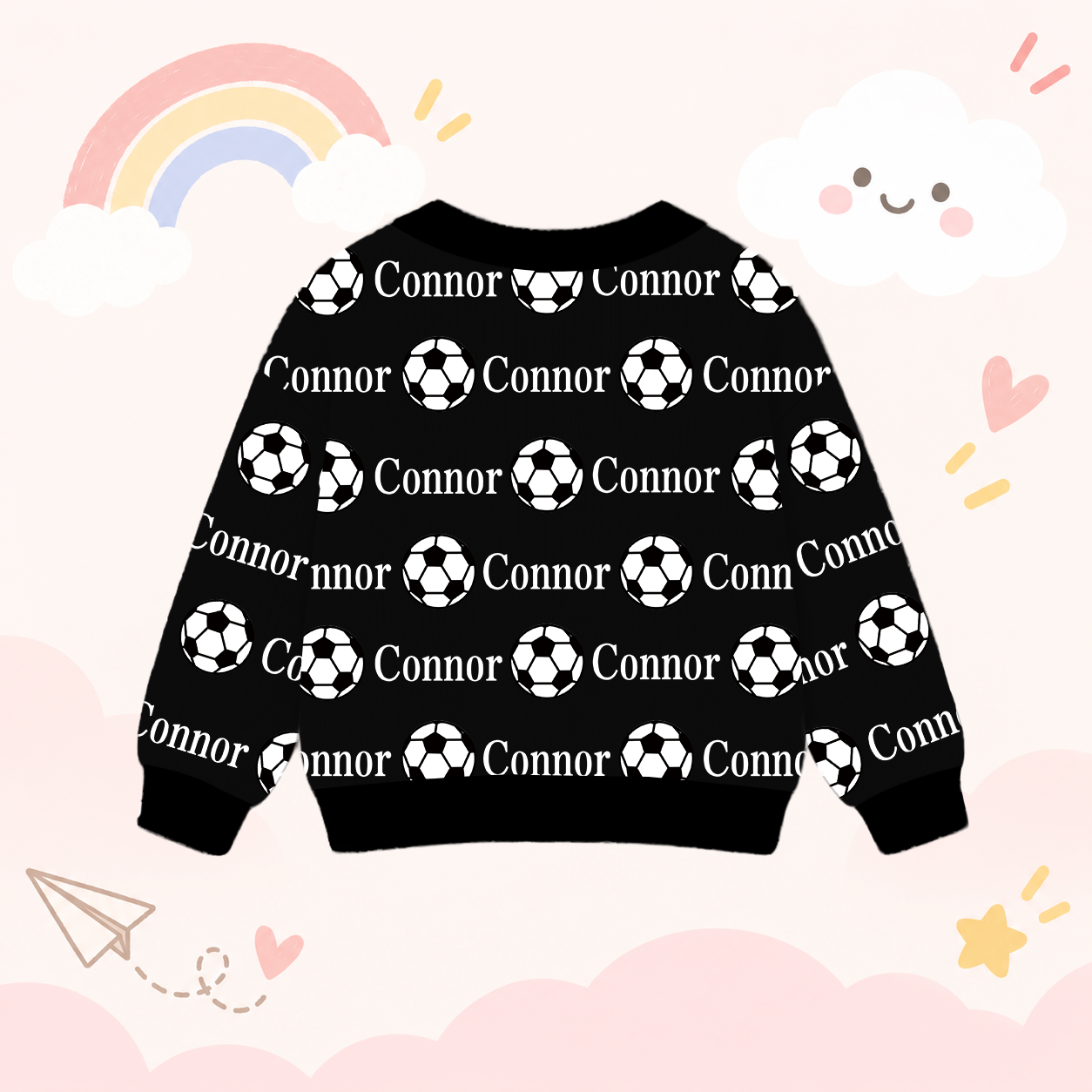 Personalized Lovely Kids Soccer Knit Sweater | CWSweater12