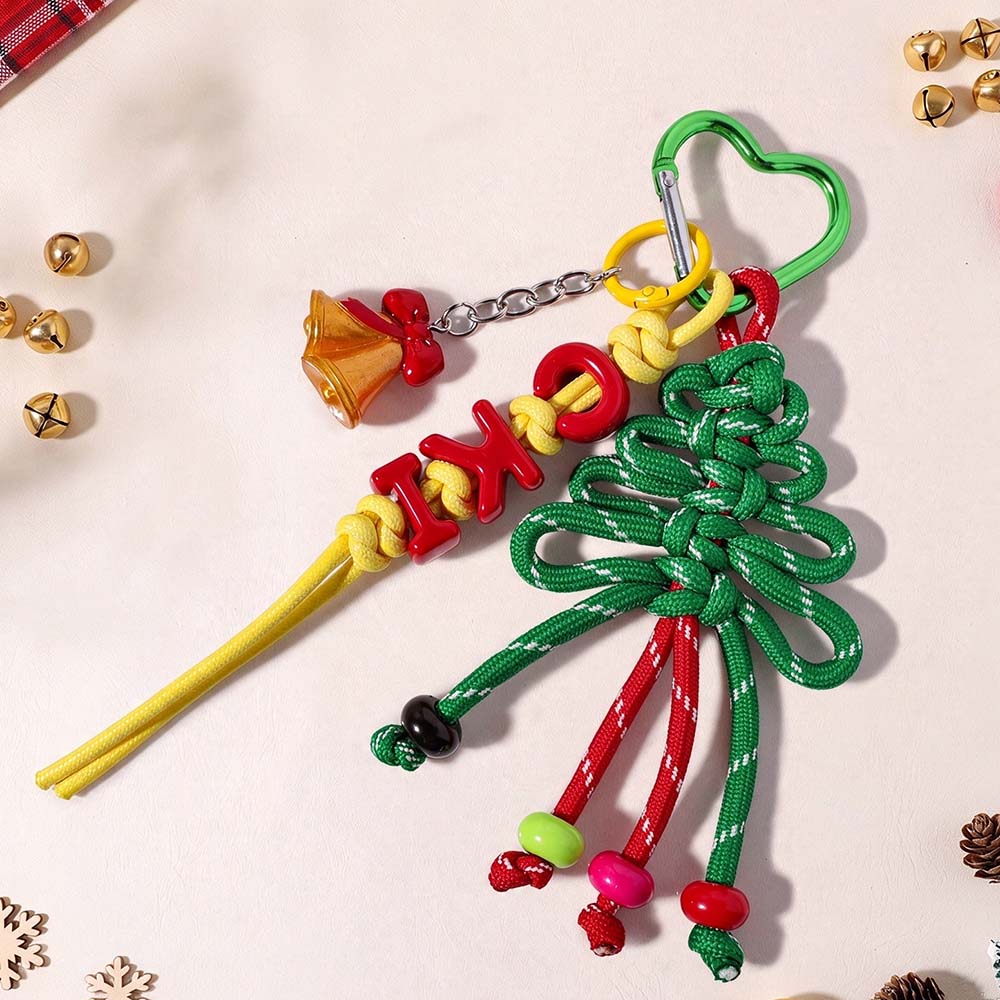 Personalized Christmas Multicolor Letter Beaded Bag Charm | CWGift110