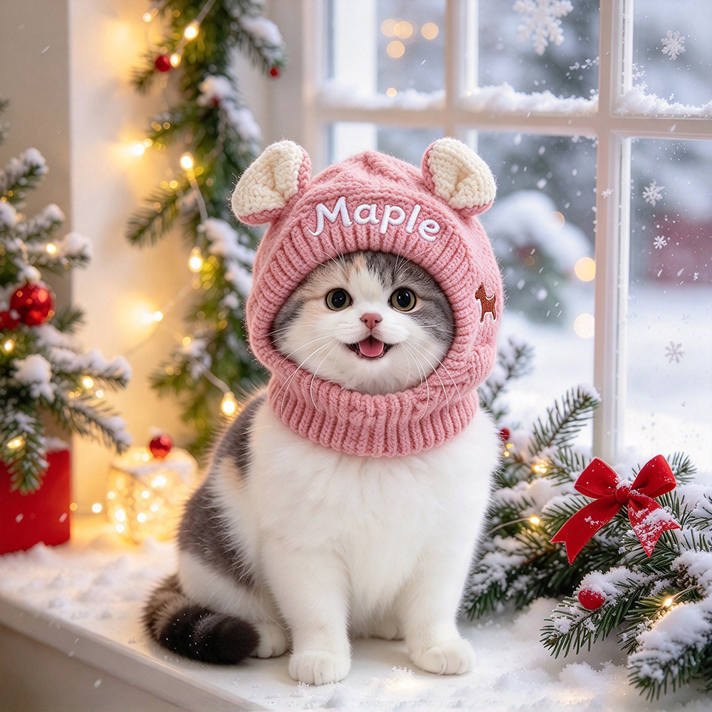 Personalized Embroidered Pet Winter Anti Noise Earmuffs Hat | BKPet206