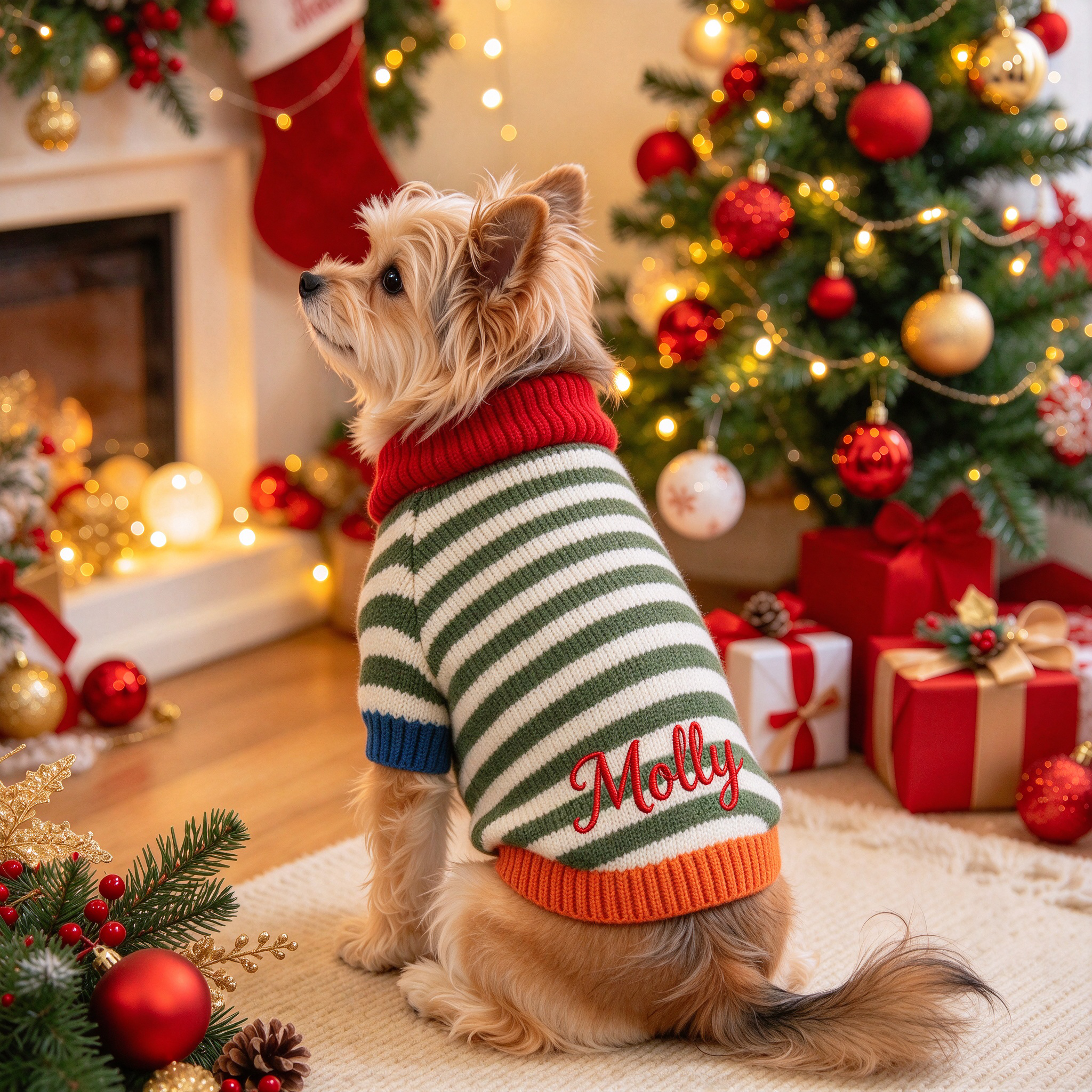 Personalized Embroidered Pets Christmas Knit Sweater | MCGift413