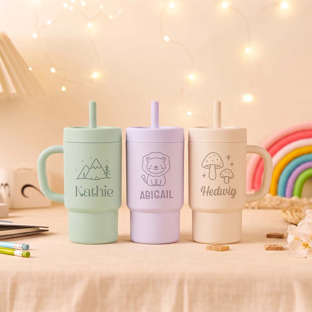 Personalised 10oz Stainless Steel Sippy Cup for Kids | KidCup10