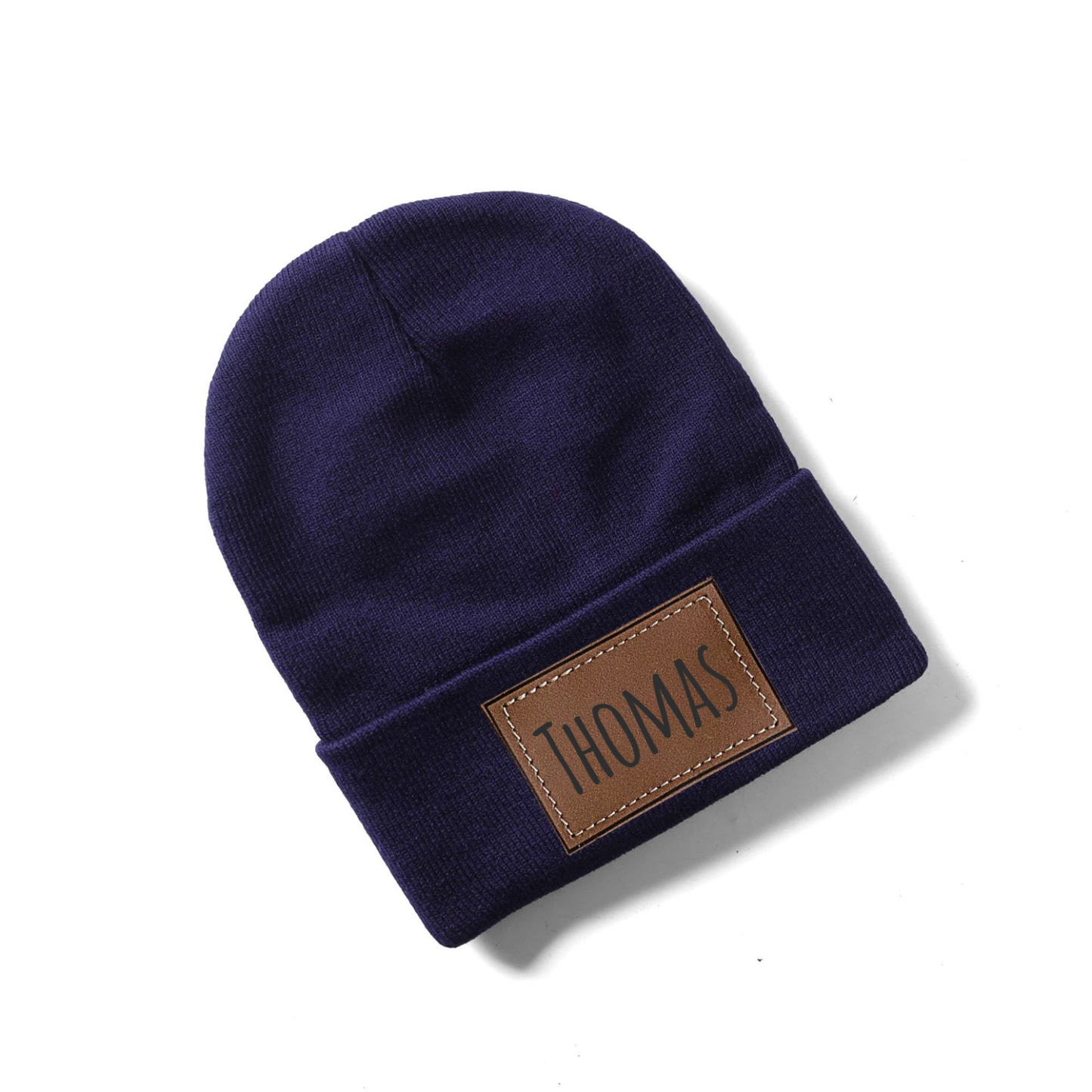 Personalized Leather Patch Beanie for Comfort & Unique | HSKid37