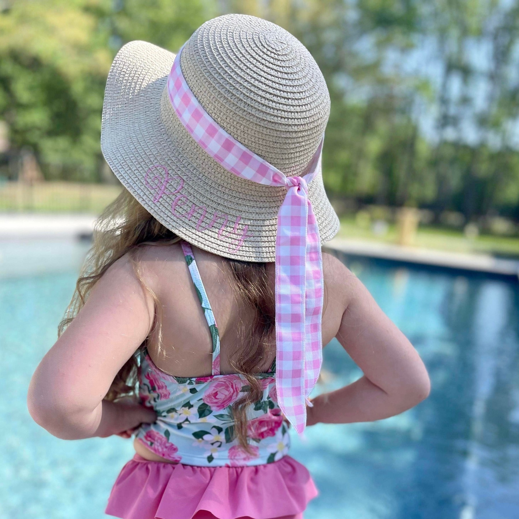 Personalized Embroidered Straw Floppy Hat for Comfort & Unique | CWBeach57