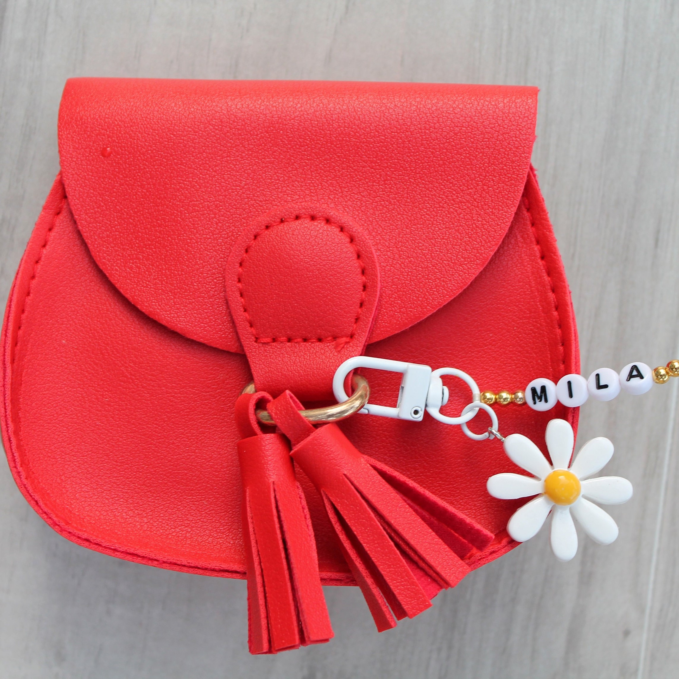 Personalized Girls Color Daisy Tassel Purse | CWPack86