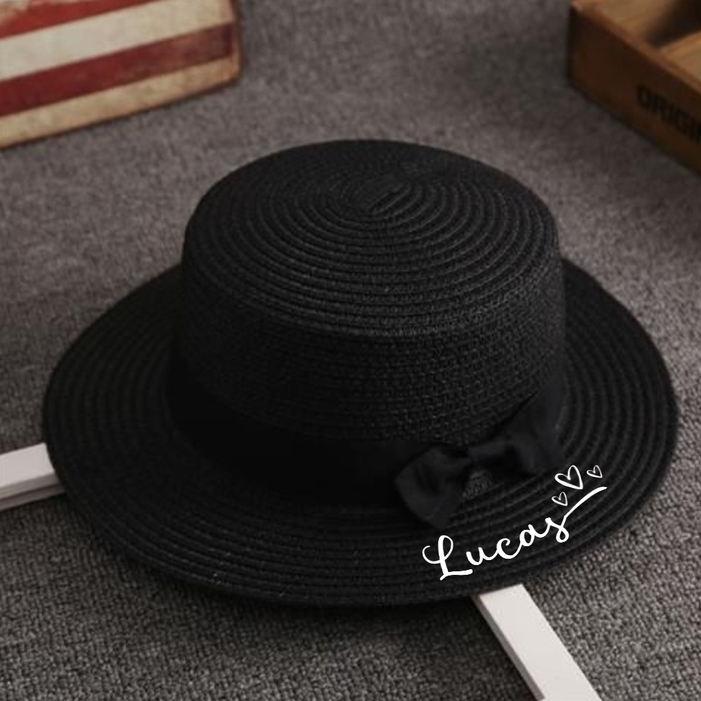 Personalized Summer Bow Straw Hat for Comfort & Unique | CWBeach149