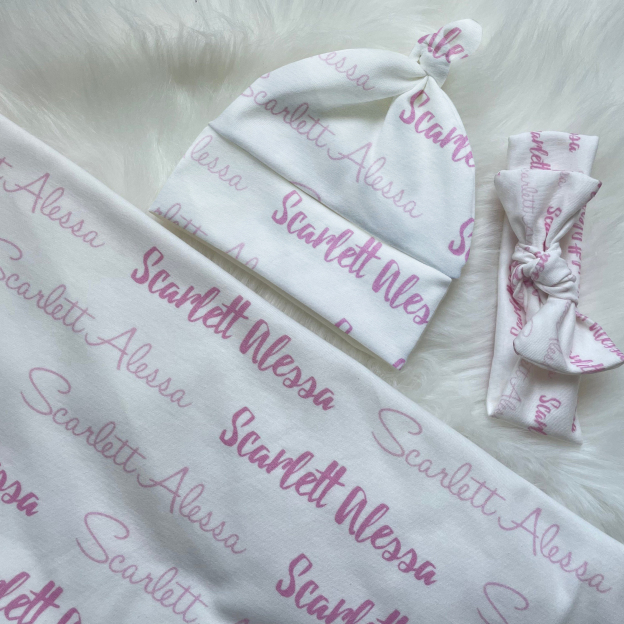 Personalized Baby Swaddle Blanket Set for Comfort & Unique | BBBlanket01