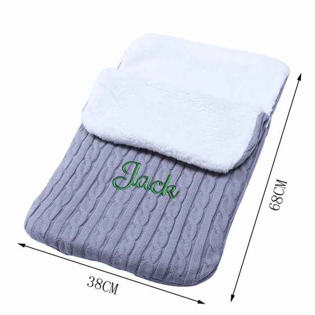 Personalized Embroidery Sherpa Sleeping Bag for Babies | CWBaby93