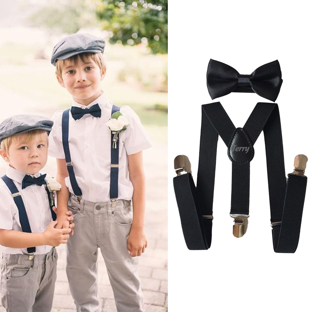 Personalized Kid Name Bow Tie & Suspender Set | CWBaby130