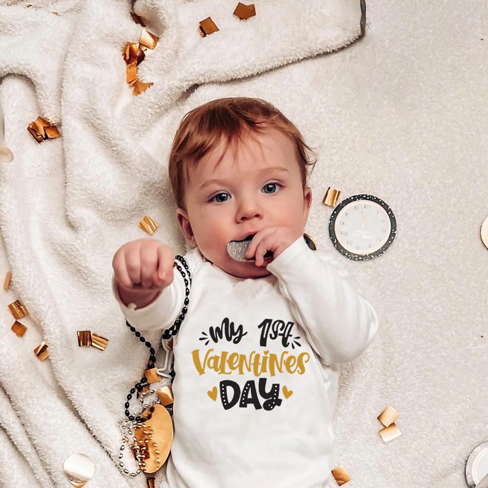 Personalized Baby First Valentine Ropmer and Hat Set | CWBaby145