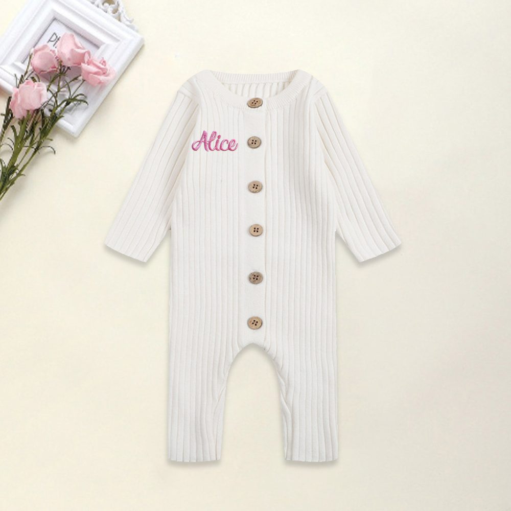 Personalised Baby Milk Ribbed Knit Bodysuit | CWBaby148