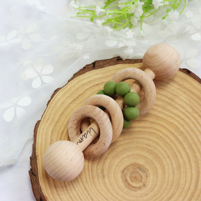 Personalized Cute Baby Wooden Rattle | CWBaby152