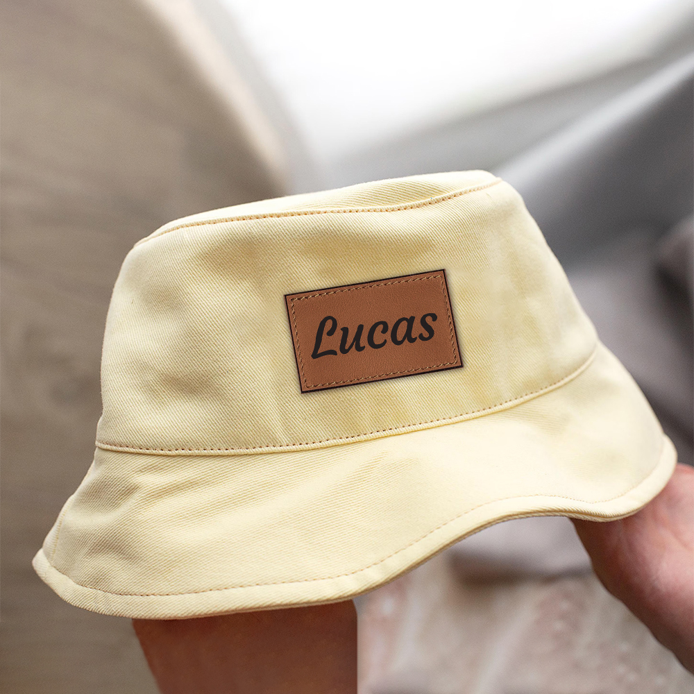 Personalized Kid Leather Patch Bucket Sunbonnet for Comfort & Unique | CWBeach157