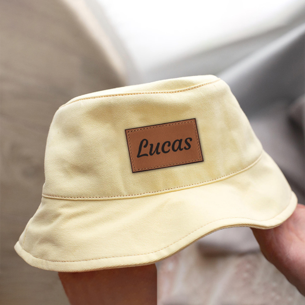 Personalized Kid Leather Patch Bucket Sunbonnet for Comfort & Unique | CWBeach157