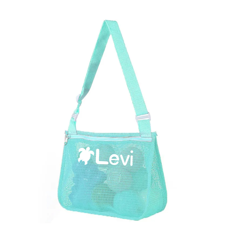 Personalized Seashell Zipper Mesh Beach Bag | CWBeach01
