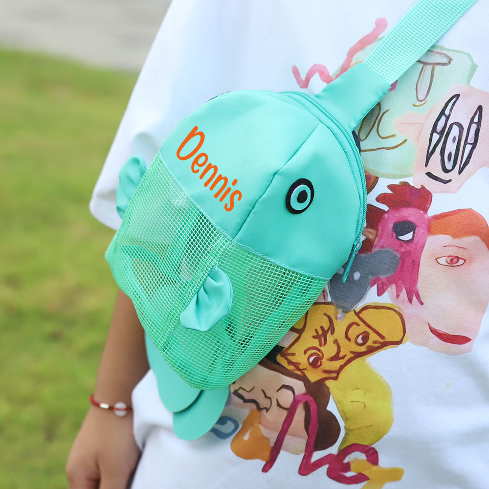 Personalized Clownfish Seashell Zipper Mesh Beach Bag | CWBeach164