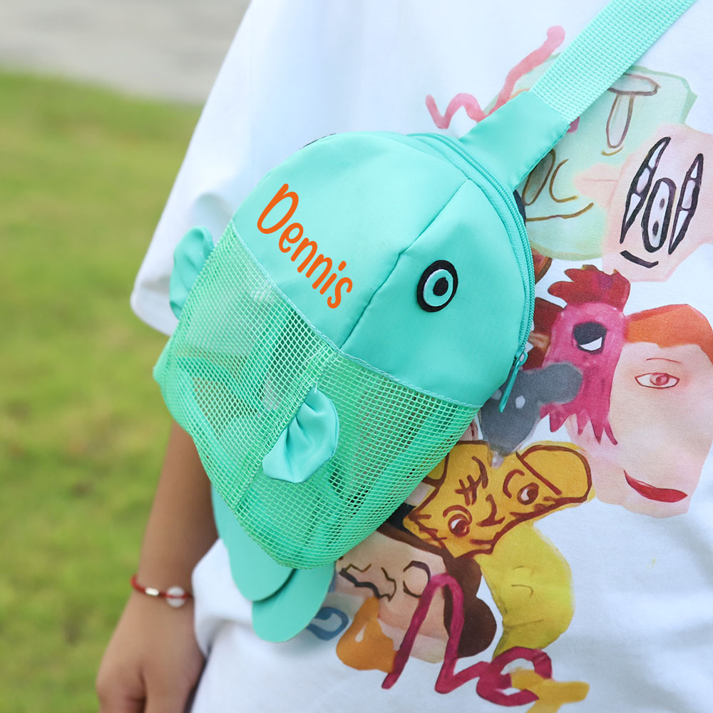 Personalized Clownfish Seashell Zipper Mesh Beach Bag | CWBeach164