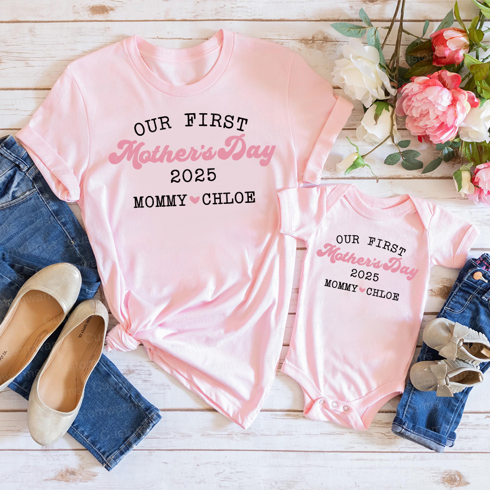 Personalized First Mother's Day Mommy and Baby Outfit | CWFamily30