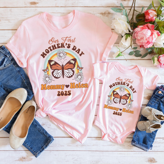 Personalized First Mother's Day Mommy and Baby Outfit | CWFamily34