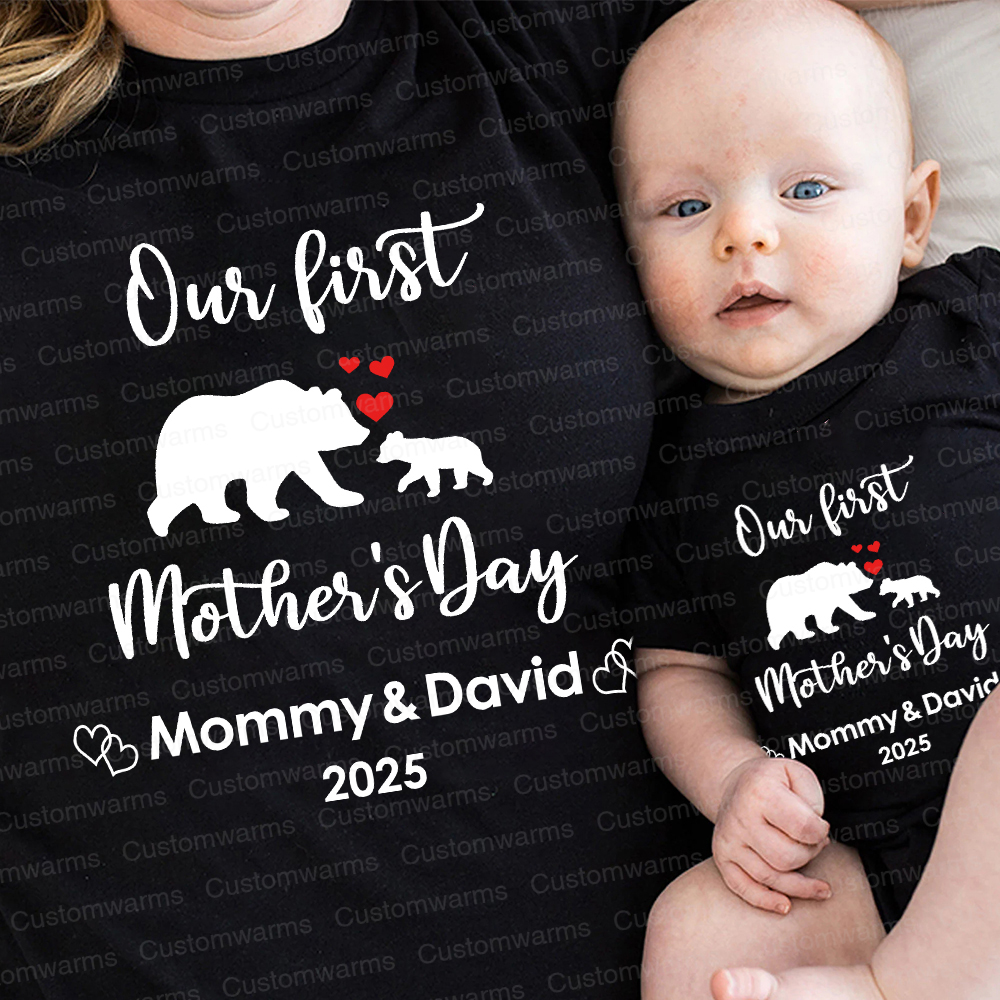 Personalized First Mother's Day Mommy and Baby Outfit | CWFamily19