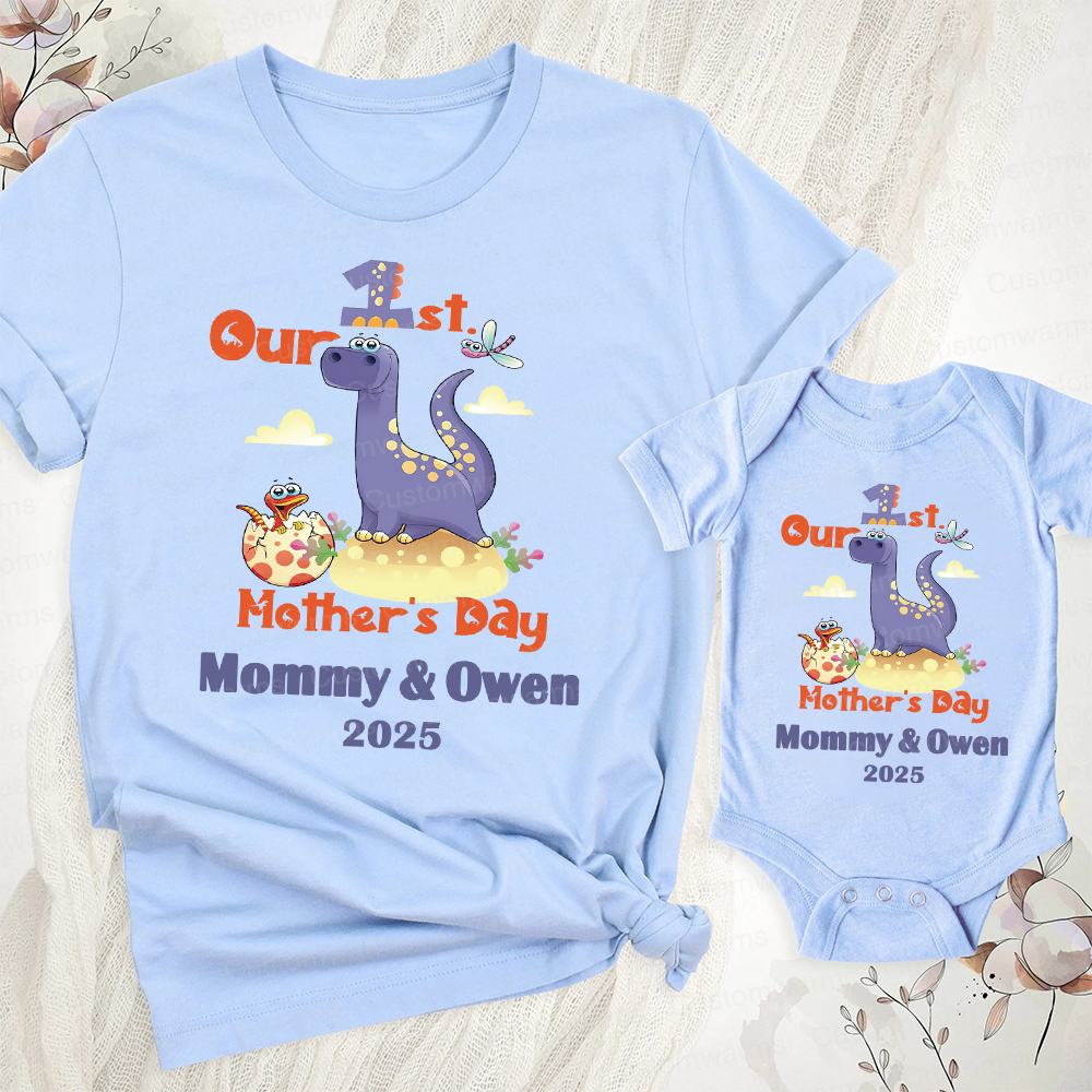 Personalized First Mother's Day Mommy and Baby Outfit | CWFamily36