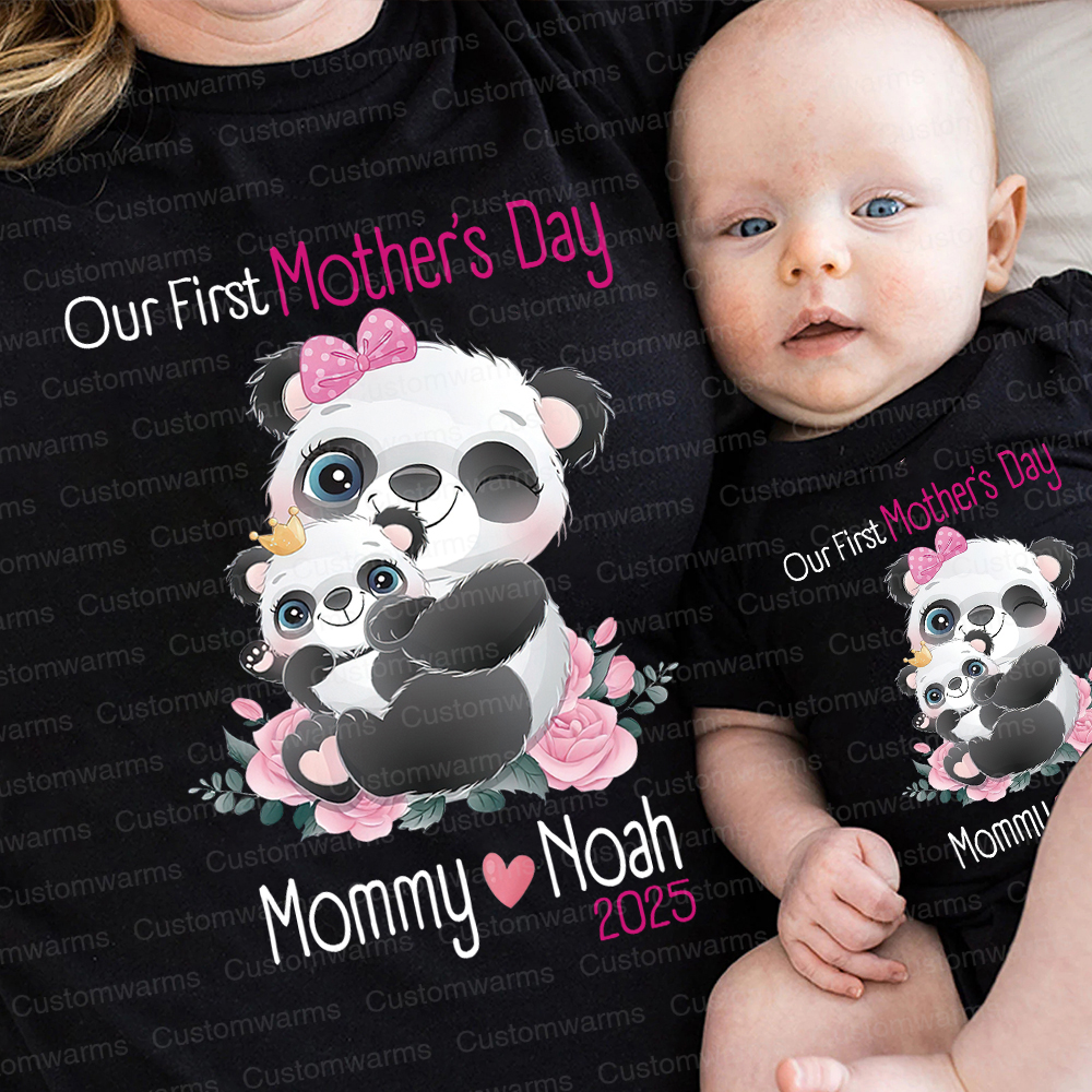Personalized First Mother's Day Mommy and Baby Outfit | CWFamily37