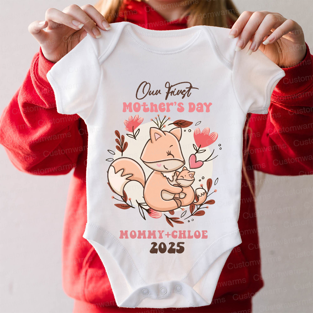Personalized First Mother's Day Mommy and Baby Outfit | CWFamily40