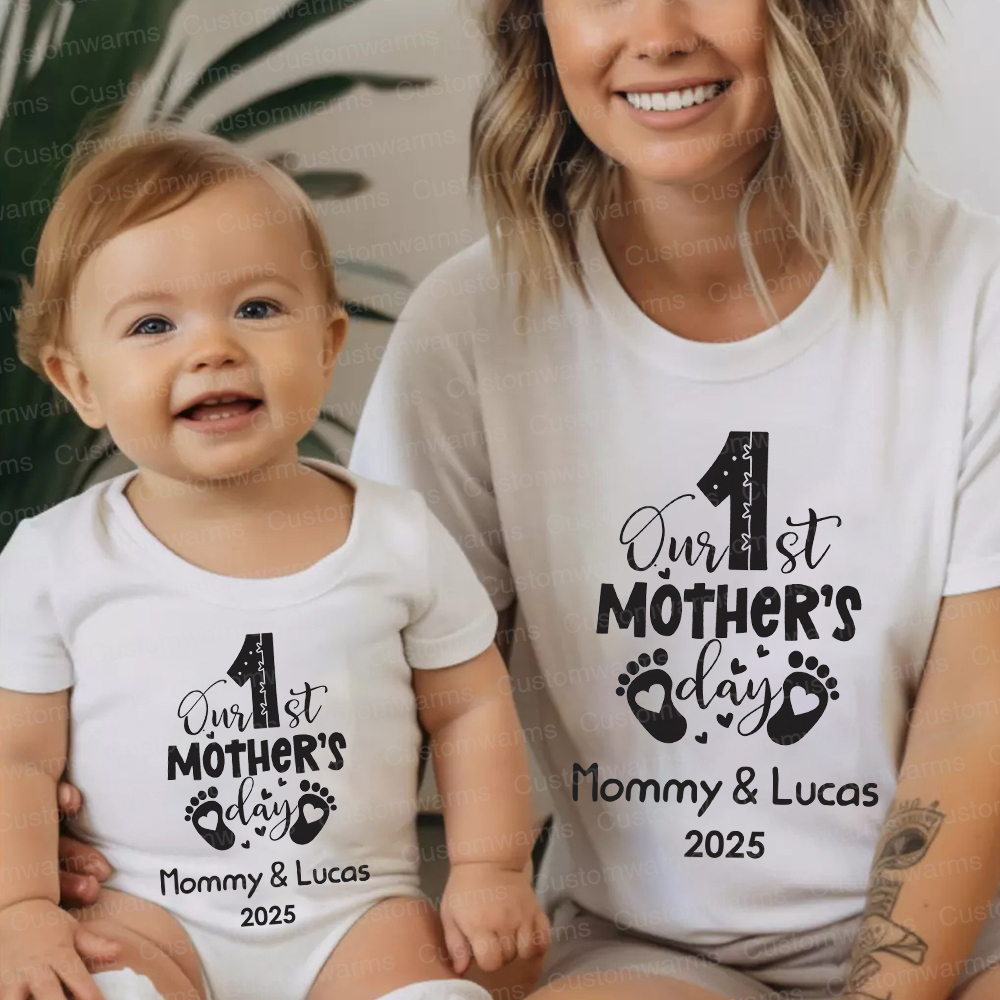 Personalized First Mother's Day Mommy and Baby Outfit | CWFamily20