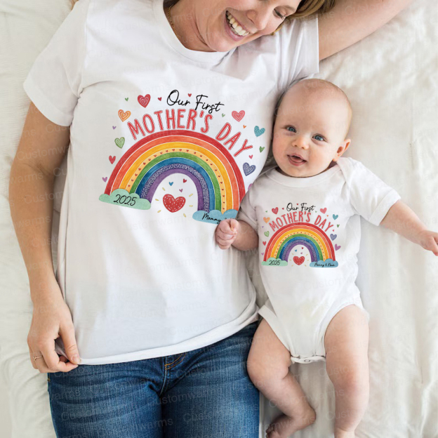 Personalized First Mother's Day Mommy and Baby Outfit | CWFamily21