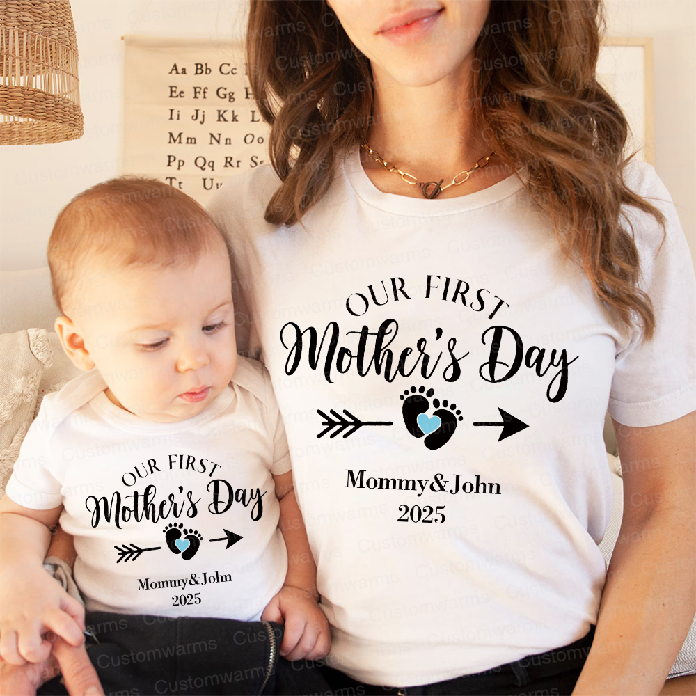Personalized First Mother's Day Mommy and Baby Outfit | CWFamily23