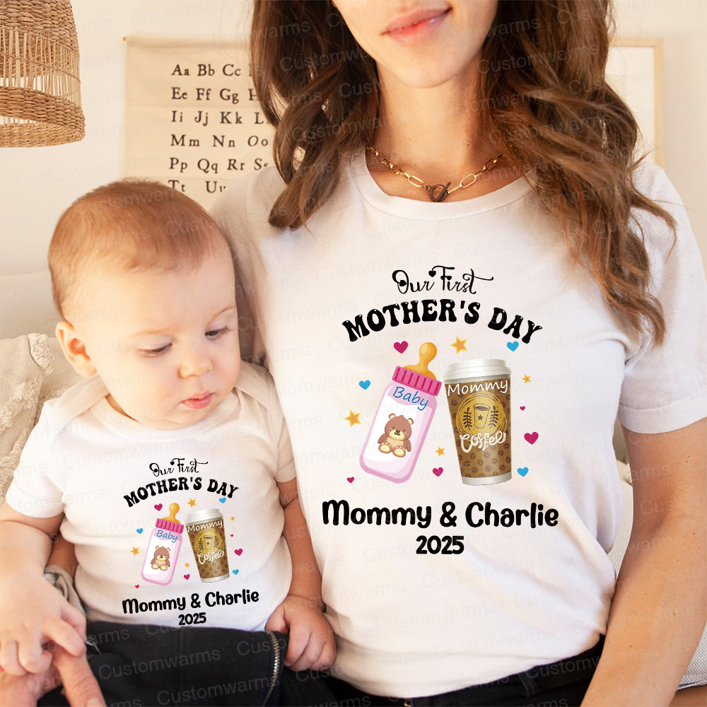 Personalized First Mother's Day Mommy and Baby Outfit | CWFamily25