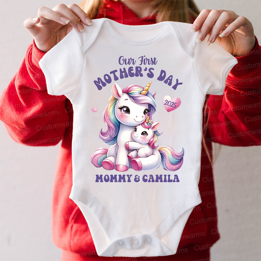 Personalized First Mother's Day Mommy and Baby Outfit | CWFamily29