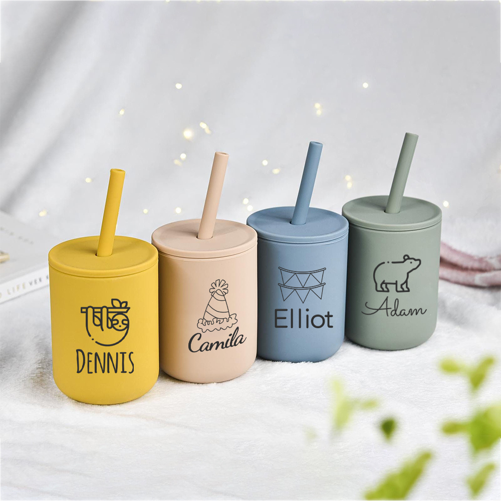 Personalised Baby Food Grade Sippy Silicone Cup  | CWBaby213