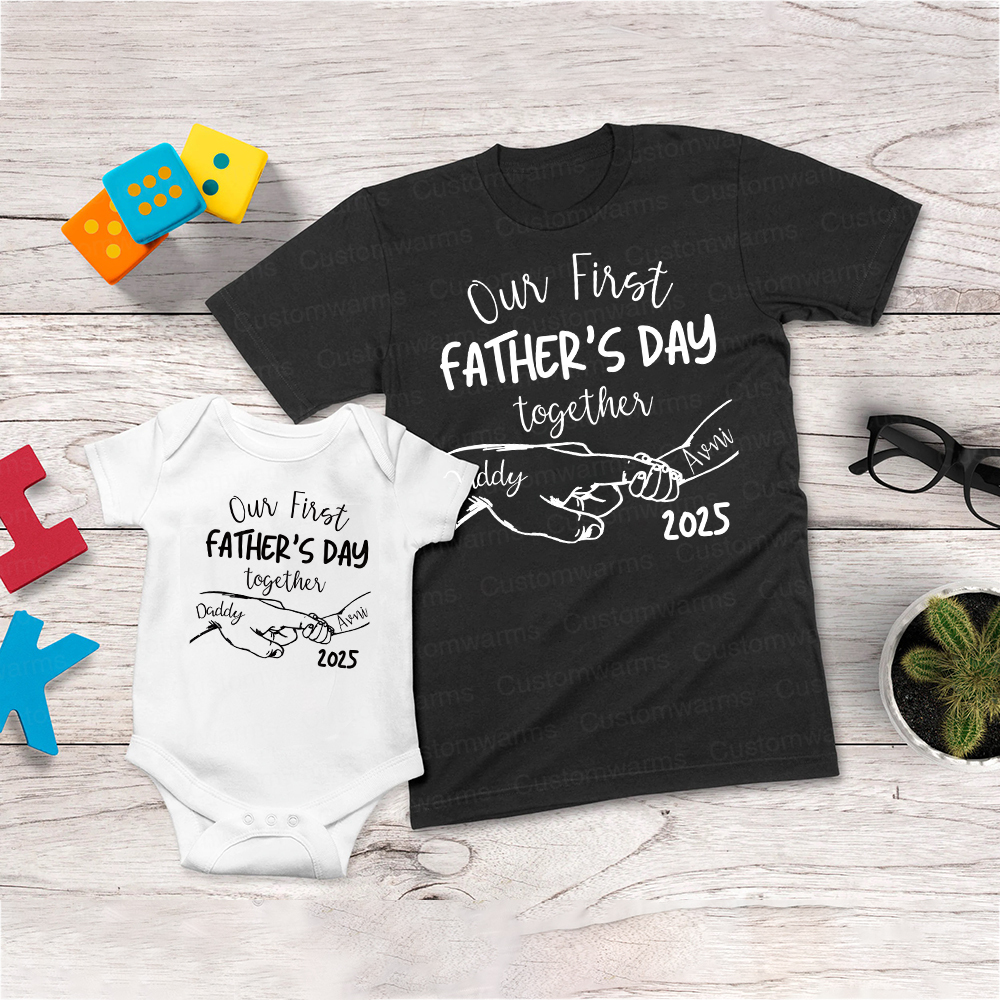 Personalized First Father's Day Daddy and Baby Outfit | CWFamily66