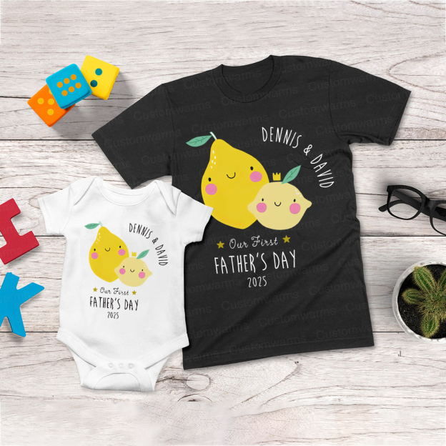 Personalized First Father's Day Daddy and Baby Outfit | CWFamily69