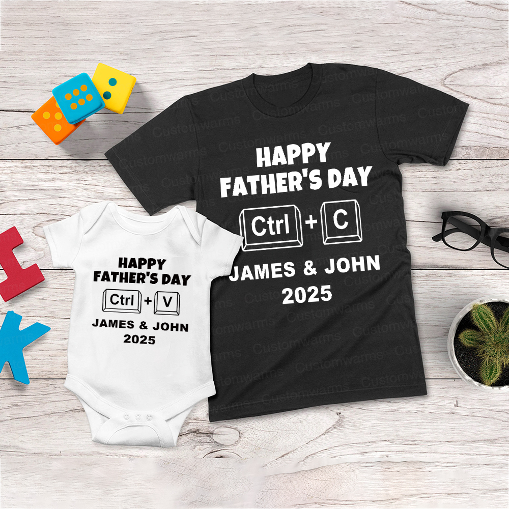 Personalized First Father's Day Daddy and Baby Outfit | CWFamily71