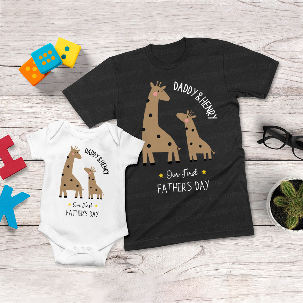 Personalized First Father's Day Daddy and Baby Outfit | CWFamily79