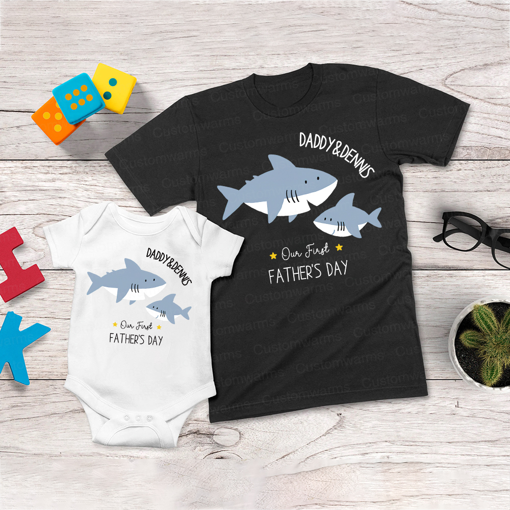 Personalized First Father's Day Daddy and Baby Outfit | CWFamily81