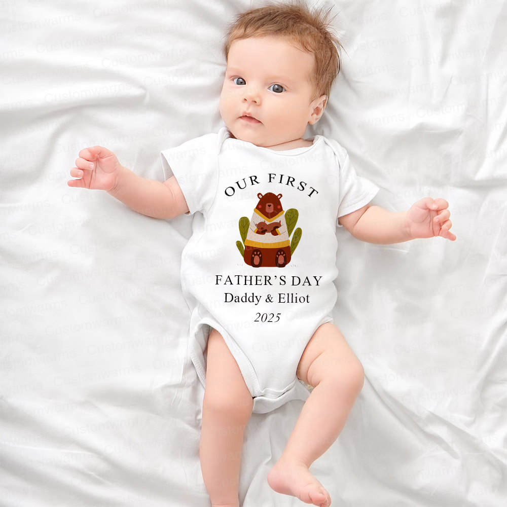 Personalized First Father's Day Daddy and Baby Outfit | CWFamily84