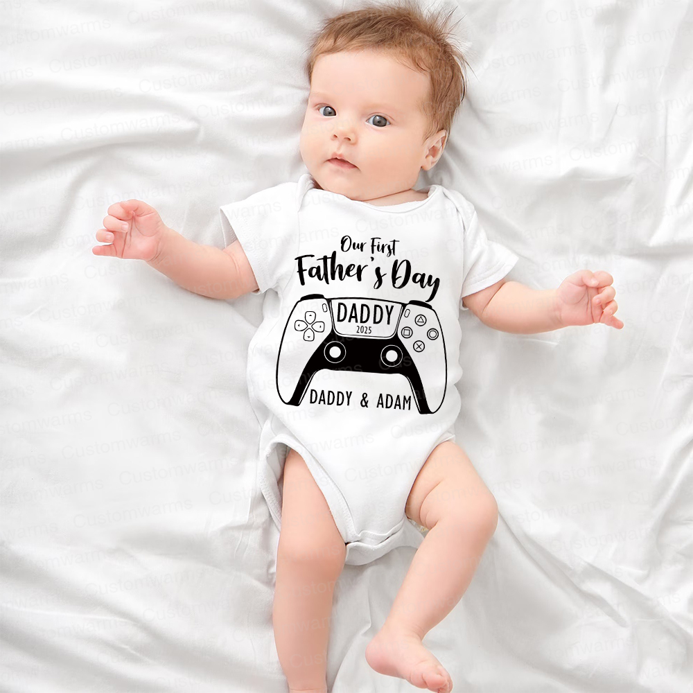 Personalized First Father's Day Daddy and Baby Outfit | CWFamily85