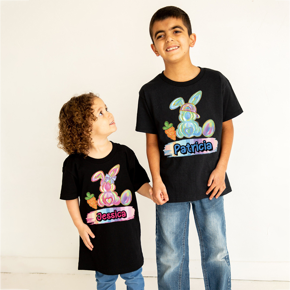 Personalized Kid Cozy Soft Easter Bunny T-Shirt | inTee13