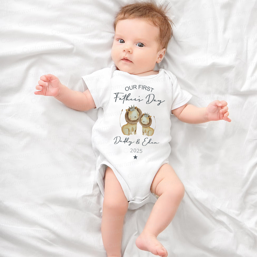 Personalized First Father's Day Daddy and Baby Outfit | CWFamily90