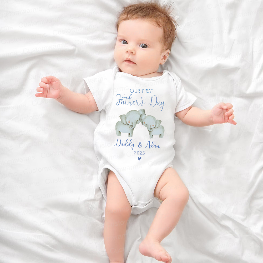 Personalized First Father's Day Daddy and Baby Outfit | CWFamily91