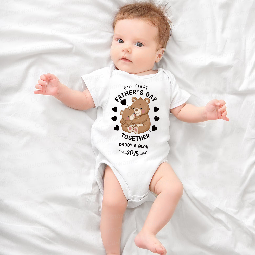 Personalized First Father's Day Daddy and Baby Outfit | CWFamily92