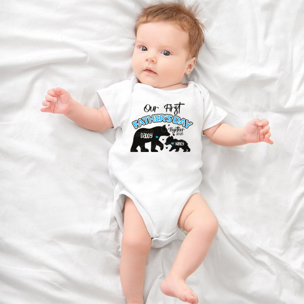 Personalized First Father's Day Daddy and Baby Outfit | CWFamily97