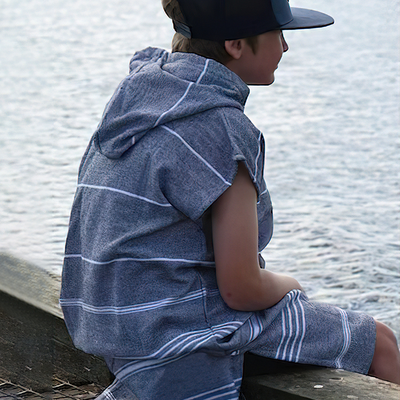 Personalized Turkish Beach Towel with Hoodie Kid & Adult | KKTowel55