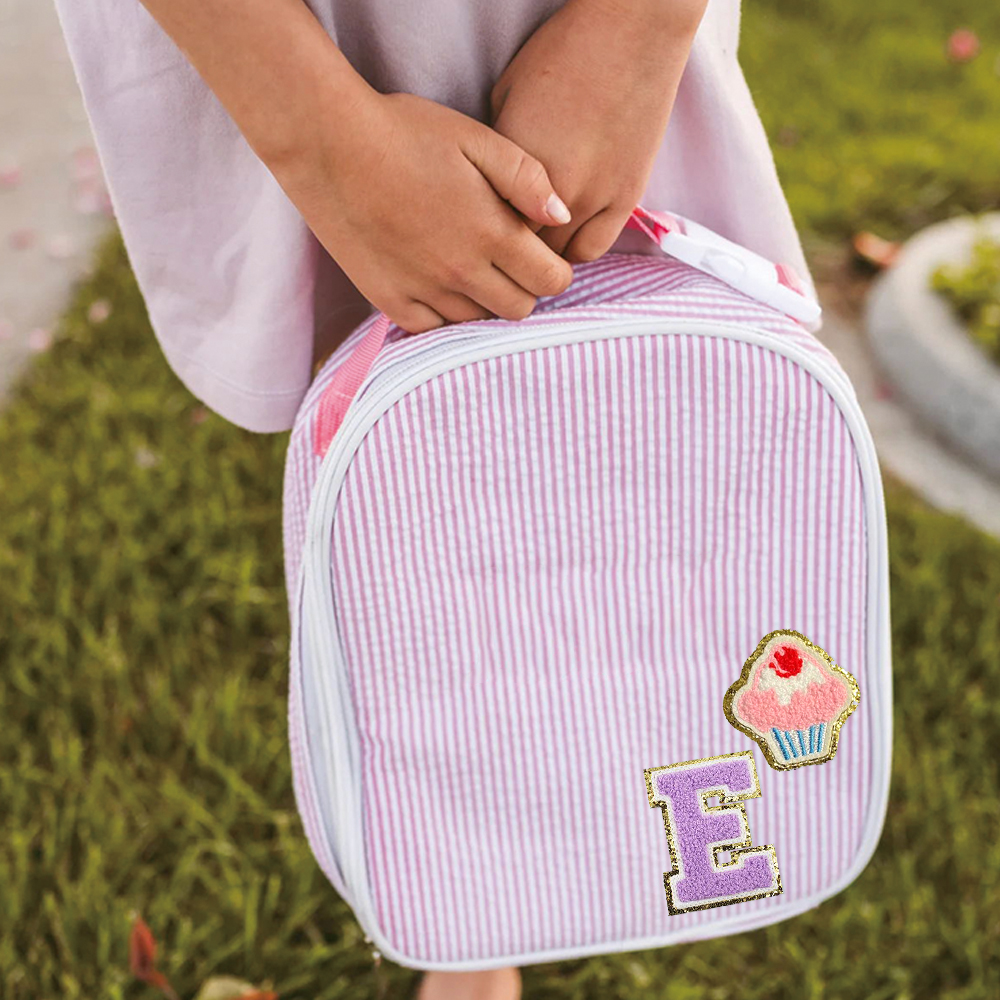 Personalized Kids Seersucker Backpack Insulation Lunch Box